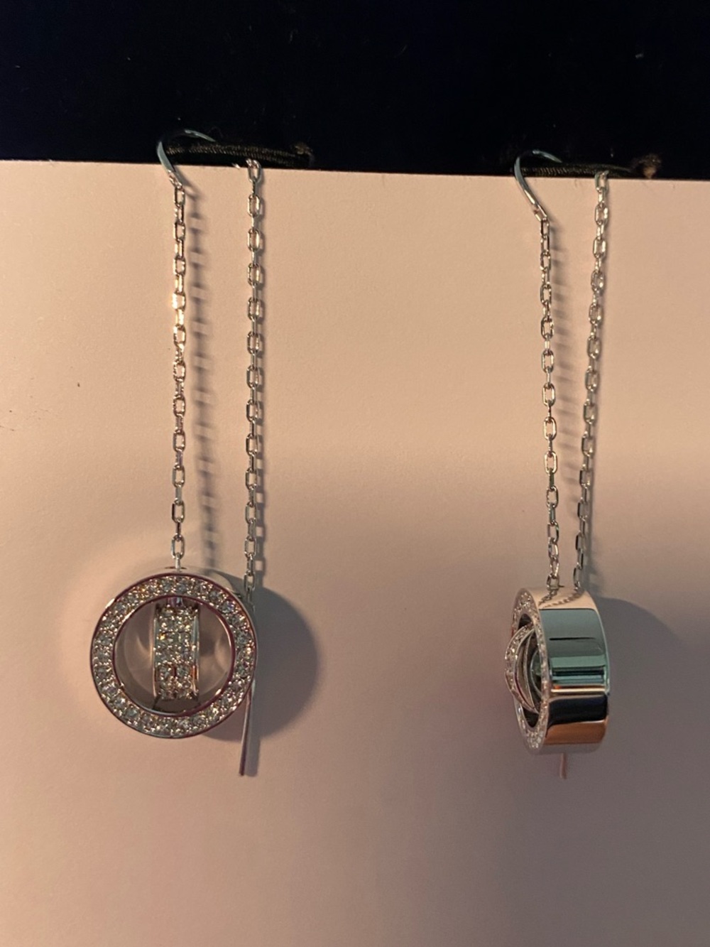 Swarovski Hollow rhodium plating long drop women's earrings 5636435 $150 - Picture 6 of 12